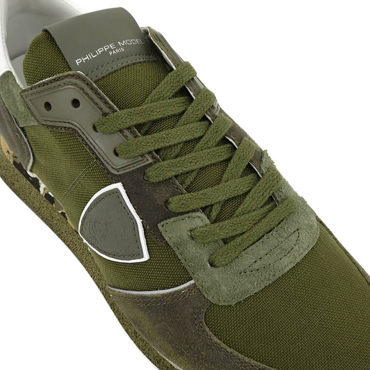 【SUMMER FINAL SALE】 PHILIPPE MODEL メンズ スニーカー TRPX LOW MAN TZLU RT12 カーキ CORDURA CAMOUFLAGE VERT