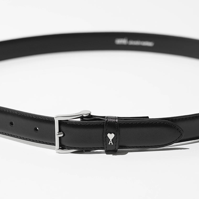 AMI メンズ ベルト UBL029 AL0104 NOIR ARGENT VIBRATED ブラック バイブレーテッドシルバー 0014