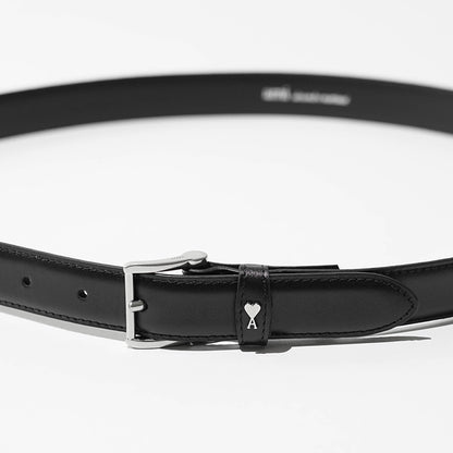 AMI メンズ ベルト UBL029 AL0104 NOIR ARGENT VIBRATED ブラック バイブレーテッドシルバー 0014