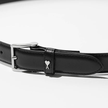 AMI メンズ ベルト UBL029 AL0104 NOIR ARGENT VIBRATED ブラック バイブレーテッドシルバー 0014