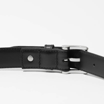 AMI メンズ ベルト UBL029 AL0104 NOIR ARGENT VIBRATED ブラック バイブレーテッドシルバー 0014