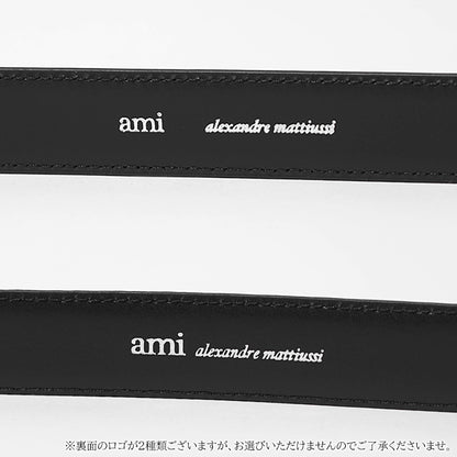 AMI メンズ ベルト UBL029 AL0104 NOIR ARGENT VIBRATED ブラック バイブレーテッドシルバー 0014
