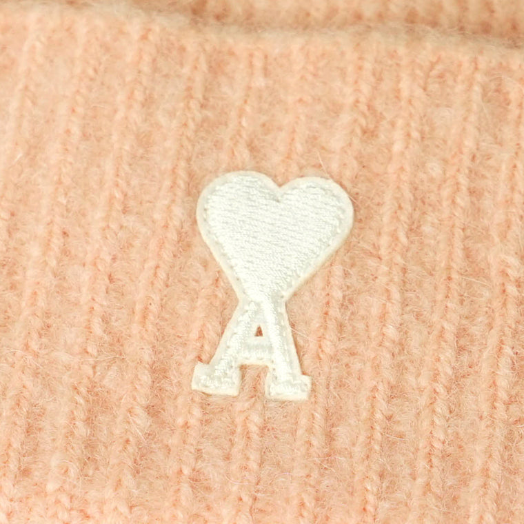 AMI メンズ レディース ニットキャップ AMI DE COEUR UBO005 KN0135 POUDRE ECRU ピンク オフホワイト 6807