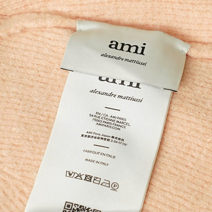 AMI メンズ レディース ニットキャップ AMI DE COEUR UBO005 KN0135 POUDRE ECRU ピンク オフホワイト 6807