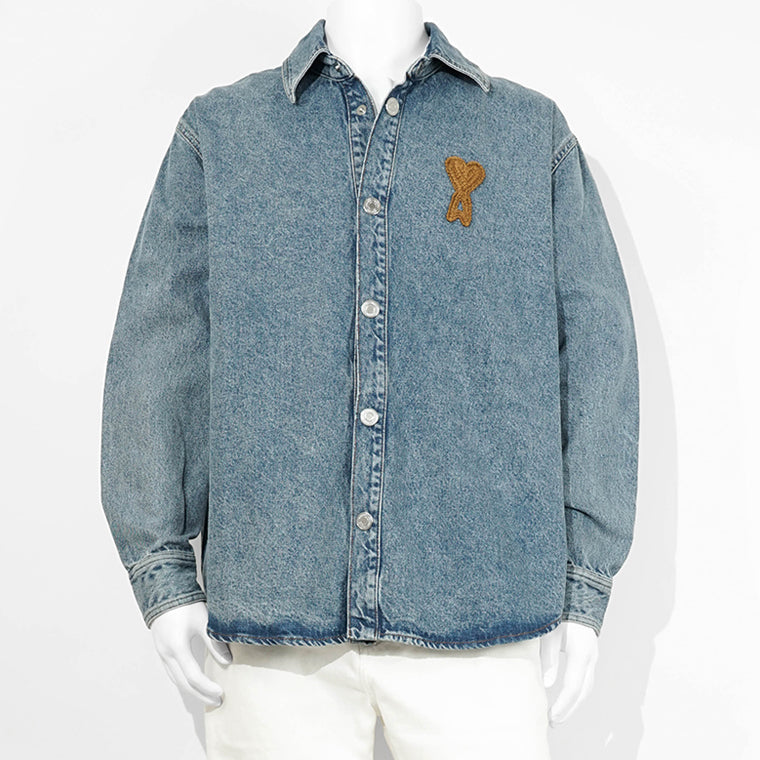 AMI メンズ デニム シャツジャケット UJK897 DE0046 BLEU USED ブルー 480