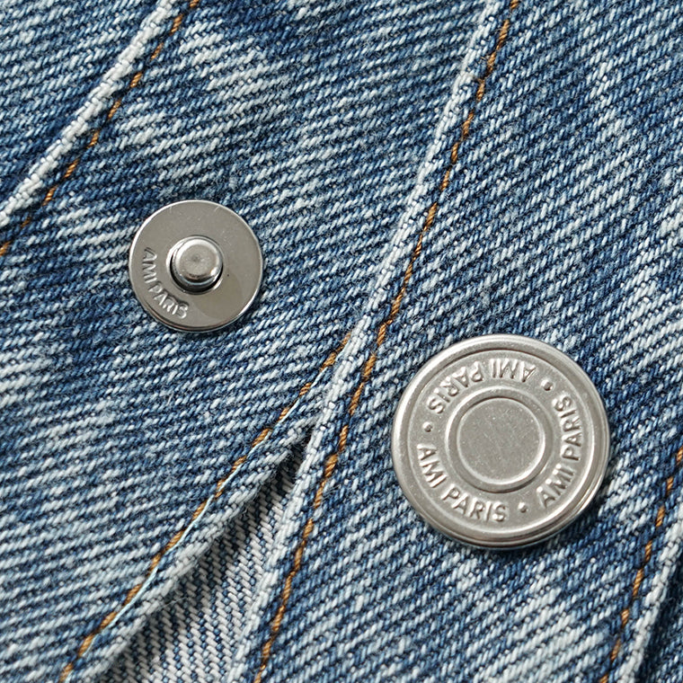 AMI メンズ デニム シャツジャケット UJK897 DE0046 BLEU USED ブルー 480
