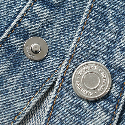AMI メンズ デニム シャツジャケット UJK897 DE0046 BLEU USED ブルー 480