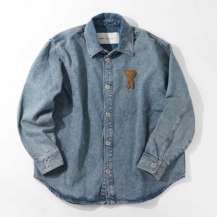 AMI メンズ デニム シャツジャケット UJK897 DE0046 BLEU USED ブルー 480