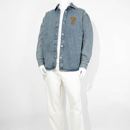 AMI メンズ デニム シャツジャケット UJK897 DE0046 BLEU USED ブルー 480