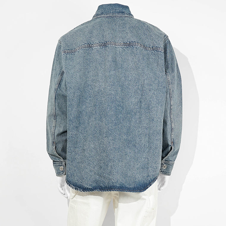AMI メンズ デニム シャツジャケット UJK897 DE0046 BLEU USED ブルー 480
