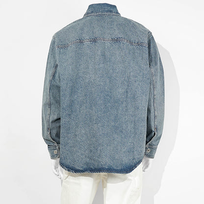 AMI メンズ デニム シャツジャケット UJK897 DE0046 BLEU USED ブルー 480