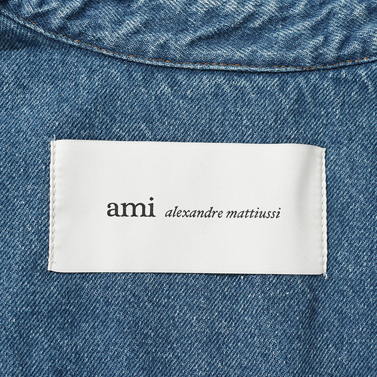 AMI メンズ デニム シャツジャケット UJK897 DE0046 BLEU USED ブルー 480