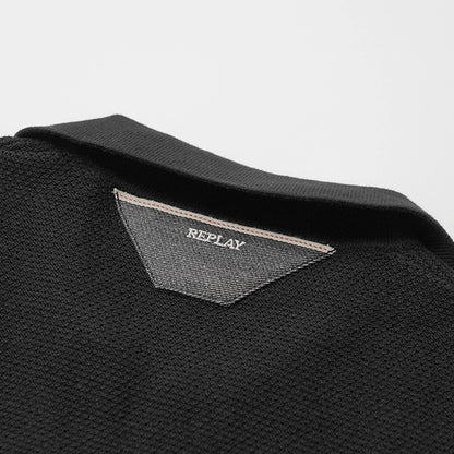 【2026SS SUMMER SALE】REPLAY メンズ ニットポロシャツ UK5150 G23774 ブラック 098