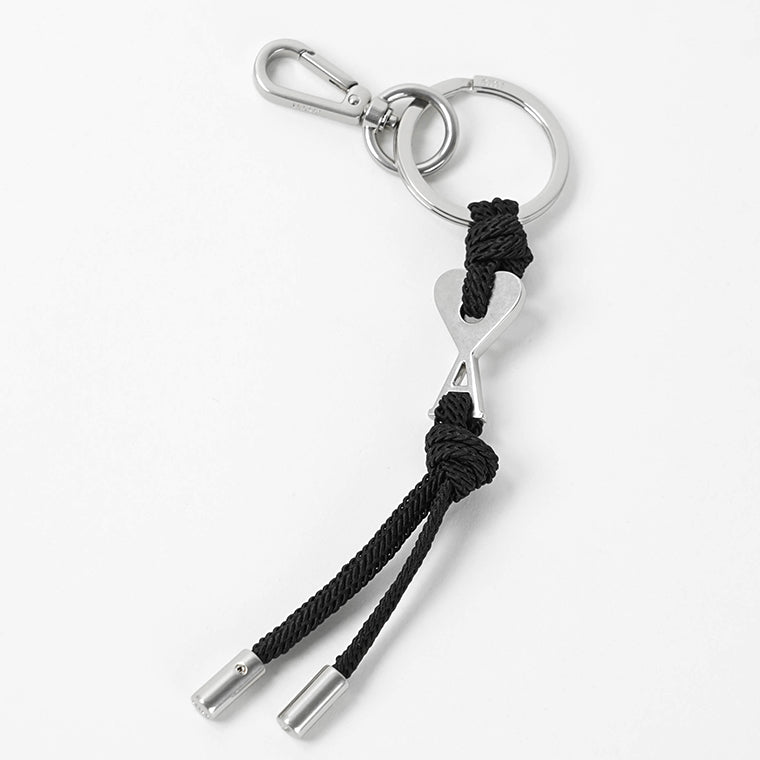AMI メンズ レディース キーリング AMI DE COEUR UKR335 HW0022 BLACK VIBRATED SILVER ブラック シルバー 0014