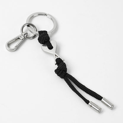 AMI メンズ レディース キーリング AMI DE COEUR UKR335 HW0022 BLACK VIBRATED SILVER ブラック シルバー 0014