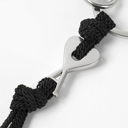 AMI メンズ レディース キーリング AMI DE COEUR UKR335 HW0022 BLACK VIBRATED SILVER ブラック シルバー 0014