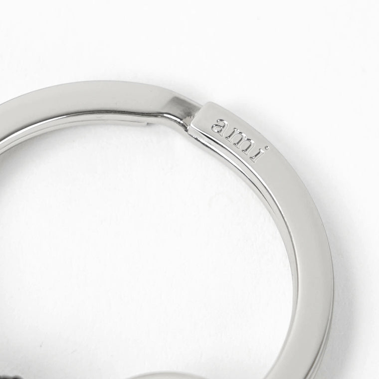 AMI メンズ レディース キーリング AMI DE COEUR UKR335 HW0022 BLACK VIBRATED SILVER ブラック シルバー 0014