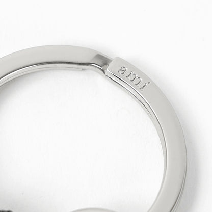 AMI メンズ レディース キーリング AMI DE COEUR UKR335 HW0022 BLACK VIBRATED SILVER ブラック シルバー 0014