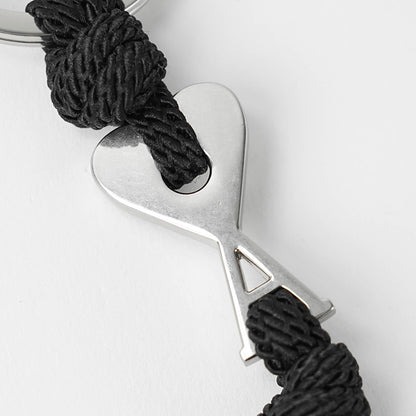 AMI メンズ レディース キーリング AMI DE COEUR UKR335 HW0022 BLACK VIBRATED SILVER ブラック シルバー 0014