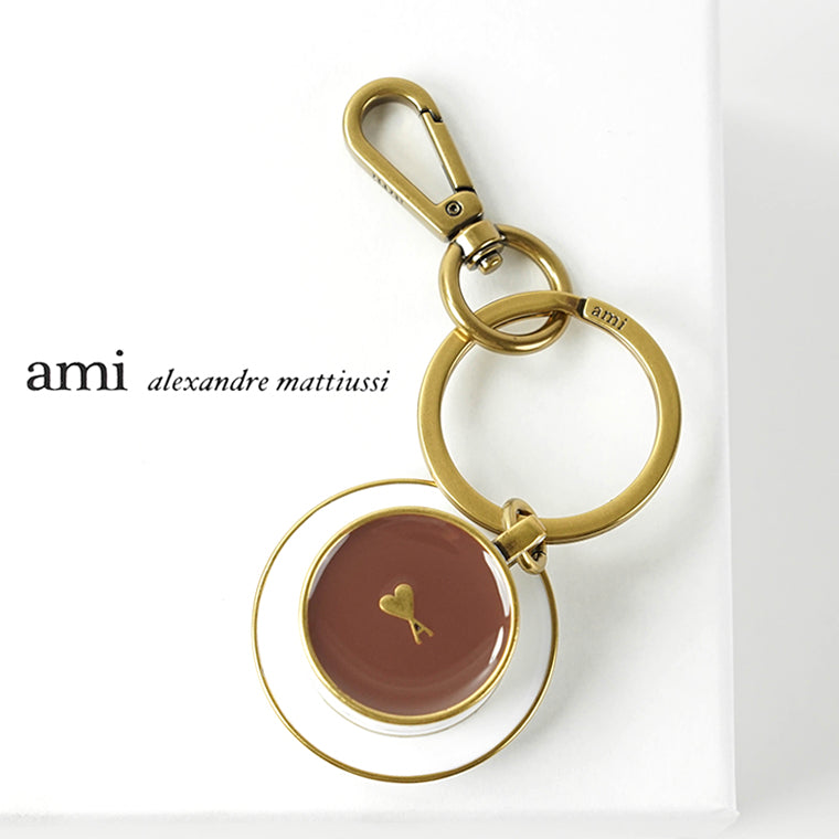 AMI メンズ レディース キーリング AMI DE COEUR COFFEE CUP KEYRING UKR346 HW0014 エクリュ ブラウン A140