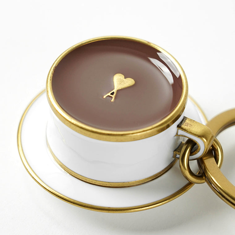 AMI メンズ レディース キーリング AMI DE COEUR COFFEE CUP KEYRING UKR346 HW0014 エクリュ ブラウン A140