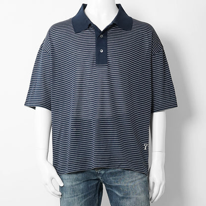 【2026SS SUMMER SALE】AMI メンズ ポロシャツ AMI DE COEUR POLO UPL422 JE0212 ENCRE BLANC ネイビー ホワイト A044