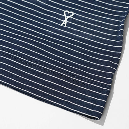 【2026SS SUMMER SALE】AMI メンズ ポロシャツ AMI DE COEUR POLO UPL422 JE0212 ENCRE BLANC ネイビー ホワイト A044