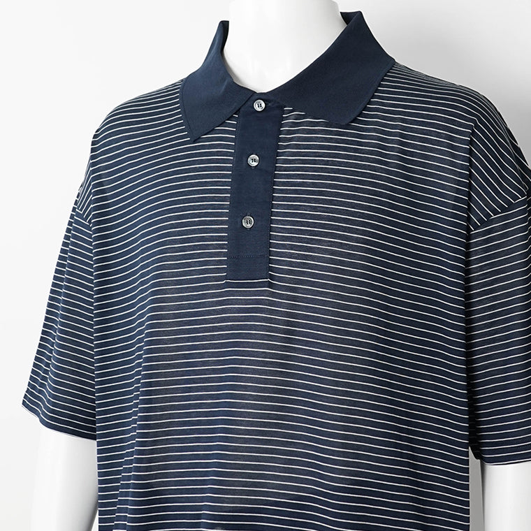 【2026SS SUMMER SALE】AMI メンズ ポロシャツ AMI DE COEUR POLO UPL422 JE0212 ENCRE BLANC ネイビー ホワイト A044