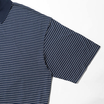 【2026SS SUMMER SALE】AMI メンズ ポロシャツ AMI DE COEUR POLO UPL422 JE0212 ENCRE BLANC ネイビー ホワイト A044