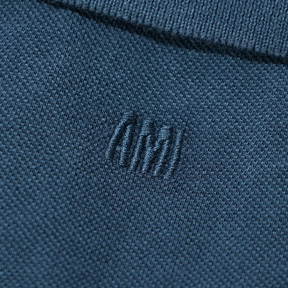【2026SS SUMMER SALE】AMI メンズ ポロシャツ AMI DE COEUR KNITTED PATCH POLO UPL428 JE0221 2カラー