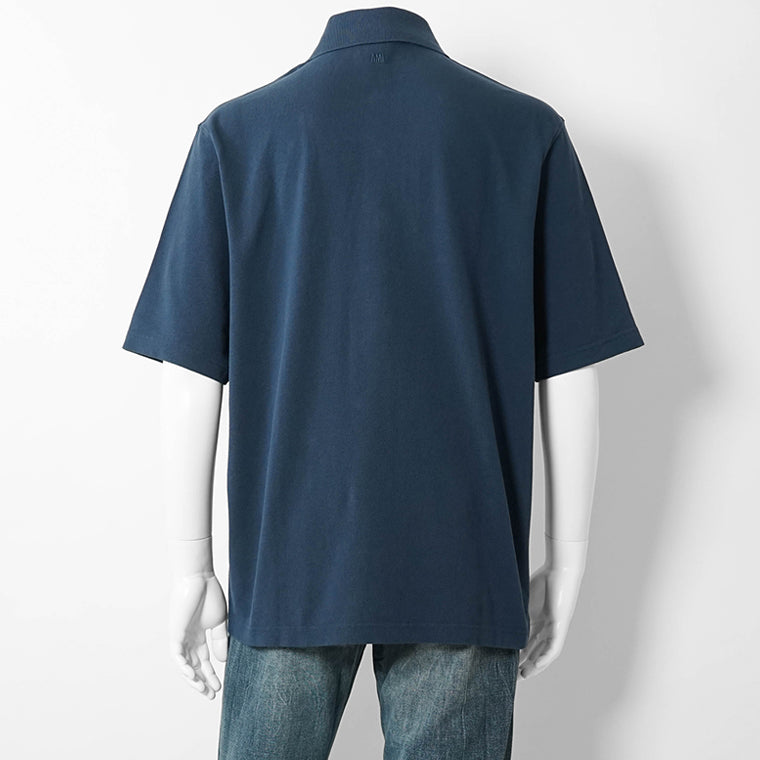 【2026SS SUMMER SALE】AMI メンズ ポロシャツ AMI DE COEUR KNITTED PATCH POLO UPL428 JE0221 2カラー