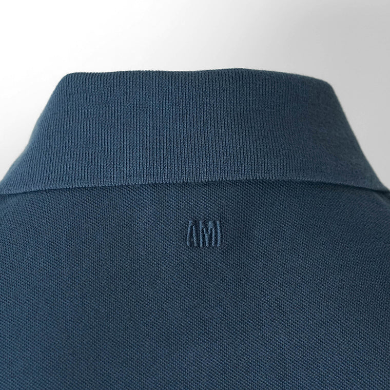 【2026SS SUMMER SALE】AMI メンズ ポロシャツ AMI DE COEUR KNITTED PATCH POLO UPL428 JE0221 2カラー