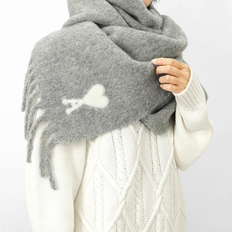 AMI レディース メンズ マフラー AMI DE COEUR USF673 AW0004 GRIS グレー 050