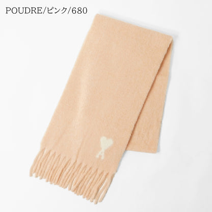 AMI メンズ レディース マフラー AMI DE COEUR USF673 AW0004 GRIS グレー 050 POUDRE ピンク 680