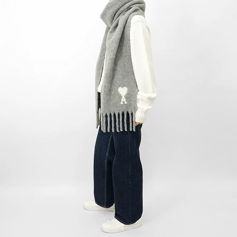 AMI レディース メンズ マフラー AMI DE COEUR USF673 AW0004 GRIS グレー 050