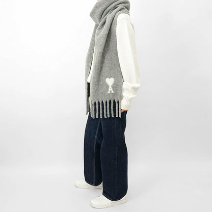 AMI レディース メンズ マフラー AMI DE COEUR USF673 AW0004 GRIS グレー 050