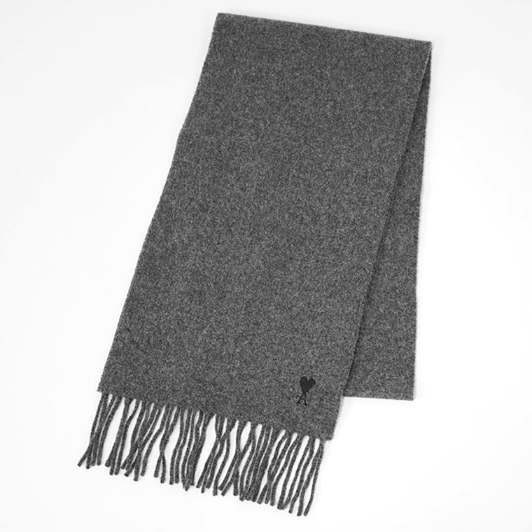 AMI メンズ レディース マフラー USF677 334 GRIS グレー 050
