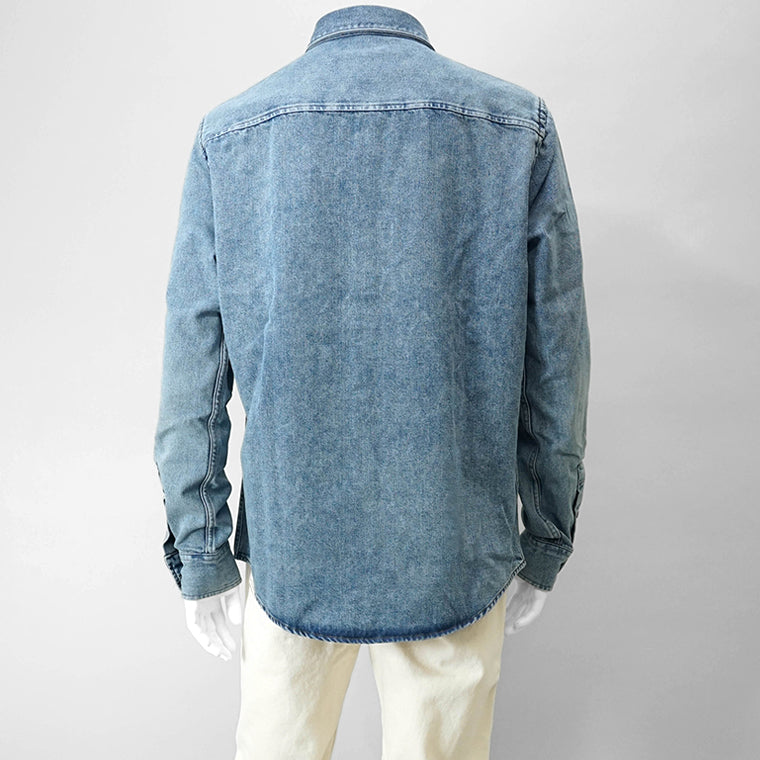 【SUMMER FINAL SALE】 AMI メンズ デニムシャツ USH063 DE0056 USED BLUE ウォッシュブルー 480