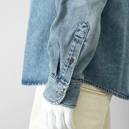 【SUMMER FINAL SALE】 AMI メンズ デニムシャツ USH063 DE0056 USED BLUE ウォッシュブルー 480
