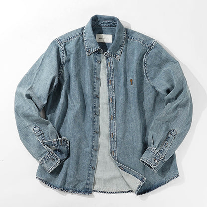 AMI メンズ デニムシャツ USH786 DE0056 BLEU USED ブルー 480