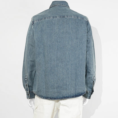 AMI メンズ デニムシャツ USH786 DE0056 BLEU USED ブルー 480