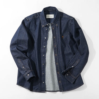 AMI メンズ デニムシャツ USH786 DE0123 INDIGO インディゴ 402