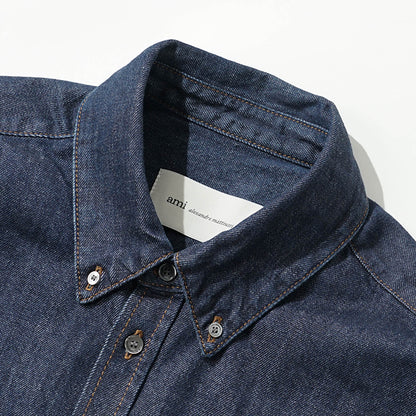 AMI メンズ デニムシャツ USH786 DE0123 INDIGO インディゴ 402