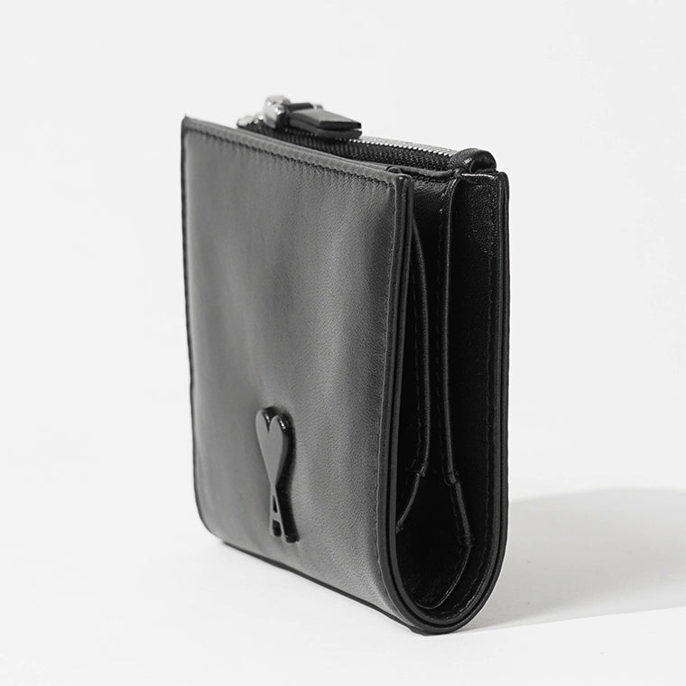 AMI メンズ レディース 2つ折り財布 USL201 AL0052 NOIR ブラック 001