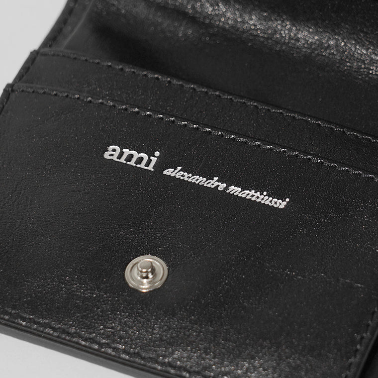 AMI メンズ レディース 2つ折り財布 USL201 AL0052 NOIR ブラック 001