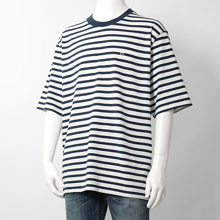 【2026SS SUMMER SALE】AMI メンズ Tシャツ AMI DE COEUR UTS374 JE0210 ENCRE BLANC ホワイト ネイビー A044
