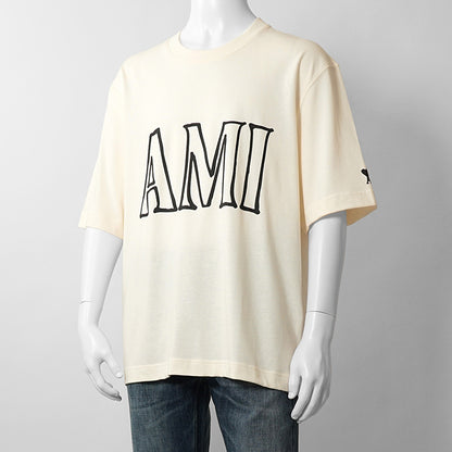 【2026SS SUMMER SALE】AMI メンズ Tシャツ AMI PARIS UTS380 726 BLANC CREME ホワイトクリーム 136