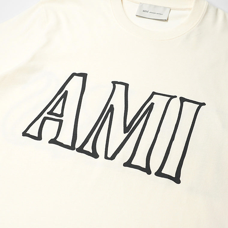 【2026SS SUMMER SALE】AMI メンズ Tシャツ AMI PARIS UTS380 726 BLANC CREME ホワイトクリーム 136
