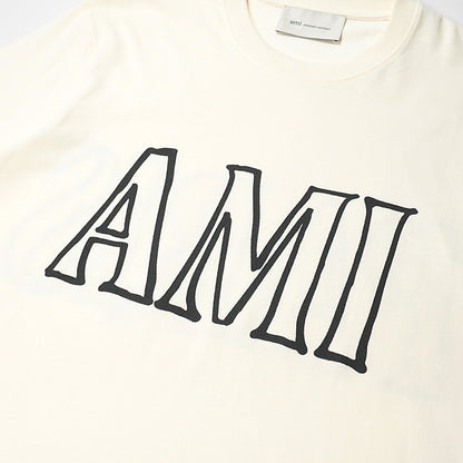 【2026SS SUMMER SALE】AMI メンズ Tシャツ AMI PARIS UTS380 726 BLANC CREME ホワイトクリーム 136
