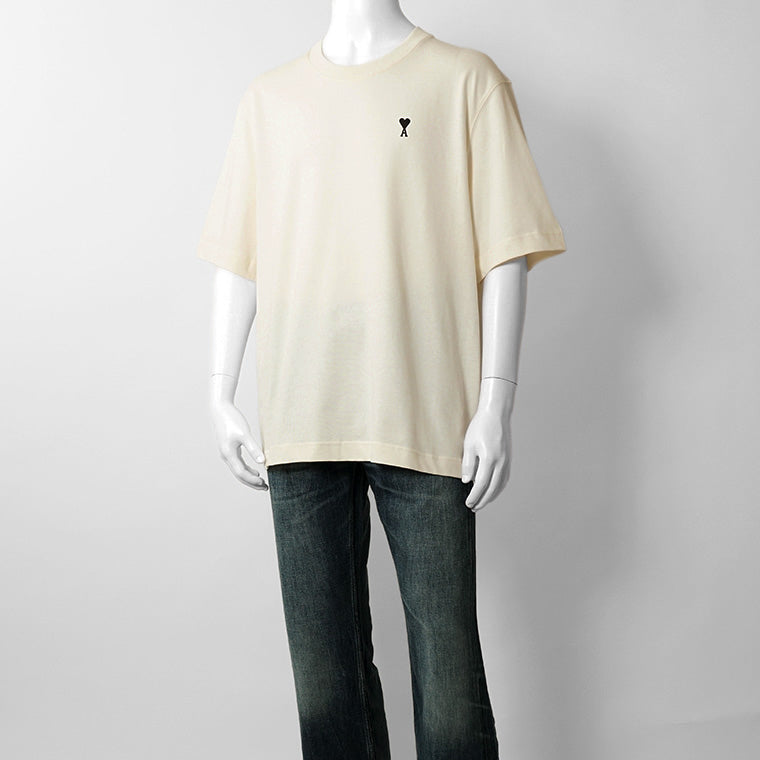 【2026SS SUMMER SALE】AMI メンズ Tシャツ AMI DE COEUR UTS387 726 BLANC CREME ホワイトクリーム 136